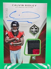Calvin Ridley 2018 Panini Limited Patch Rookie Card RPA 61/125 RC 3 Color Jersey. rookie card picture