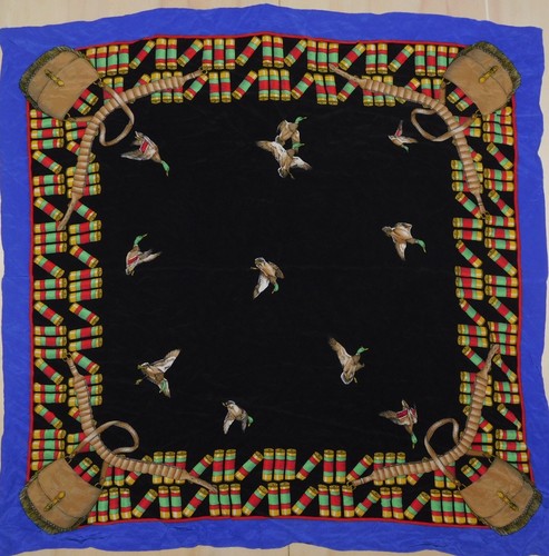 Foulard Vintage En Soie 100% - Femme - Multicolore - 84x88 Cm - Années 80