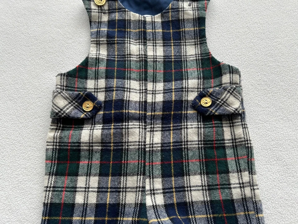 Conjunto de colección Little Goodies Good Lad bebé niño a cuadros talla 18 meses 30 % lana Foto 2 de 4