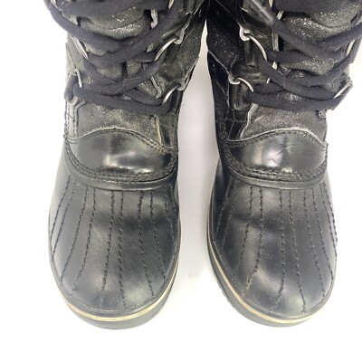 sorel black glitter boots