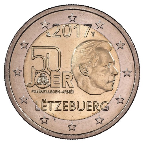 Lussemburgo 2 Euro 2017 Commemorativa - 50 Anni Del Servizio Militare Volontari - Bild 1 von 2