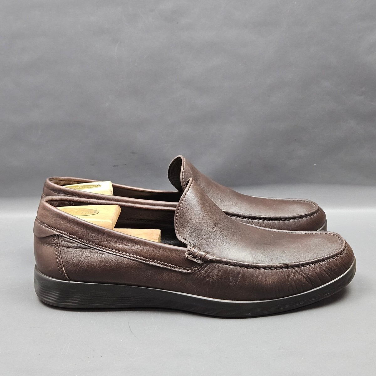 Ecco S Lite Moc Loafers Mens Size 10 Brown Leather Venetian Slip On Dress  Shoes