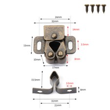 Double Roller Catch Cupboard Cabinet Door Close Latch Gripper Lock Caravan Boat