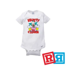 Krusty The Clown Gerber Baby Onesie® Cotton White Short Sleeve Bodysuit