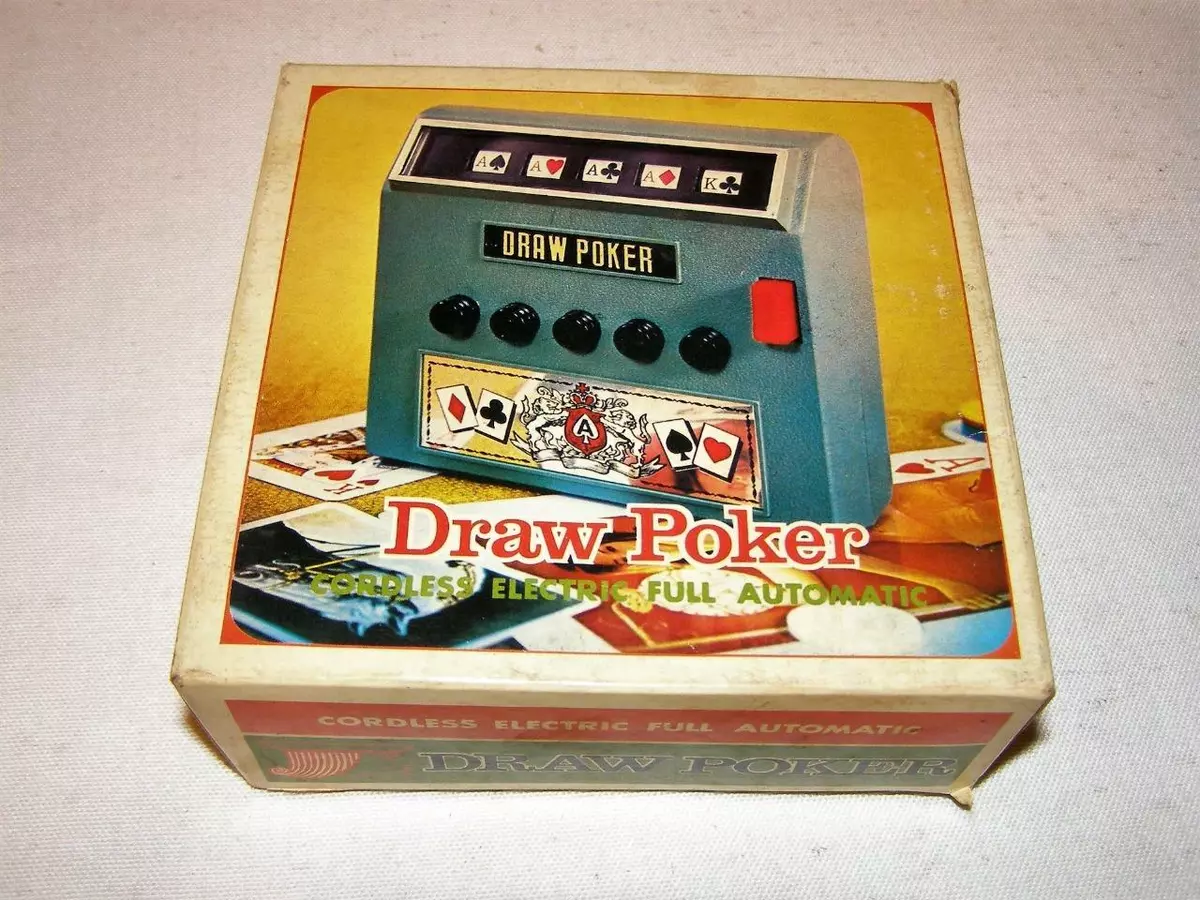 VINTAGE 1971 DRAW POKER CORDLESS ELECTRIC FULL AUTOMATIC GAME IN BOX