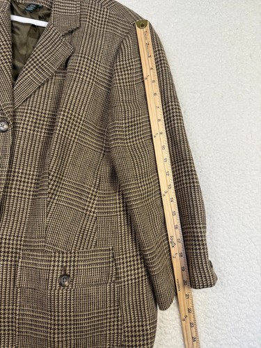 Ralph Lauren Linen Plaid Blazer Jacket Houndstooth Polo Equestrian Career 16W - Picture 7 of 9