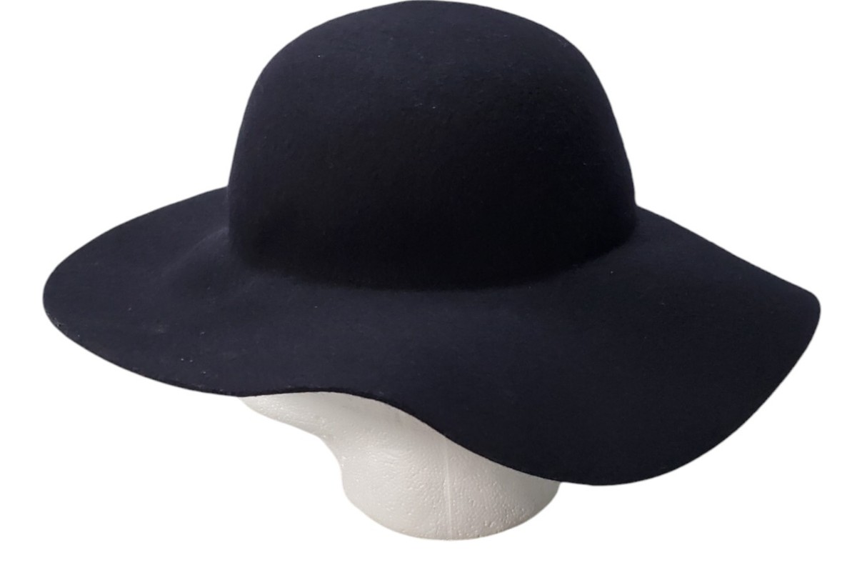 J. Crew 100% Wool Hat Size M/L J.Crew 100% Wool Navy Blue Wide Brim Hat Size S/M | eBay main image 2