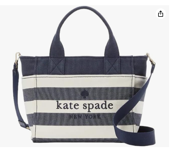 Kate Spade Jett Canvas Small Tote Crossbody in Parisian Navy Multi