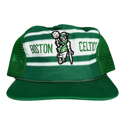 Vintage 80s Boston Celtics Sports Unlimited 3 Stripe Hat Mesh