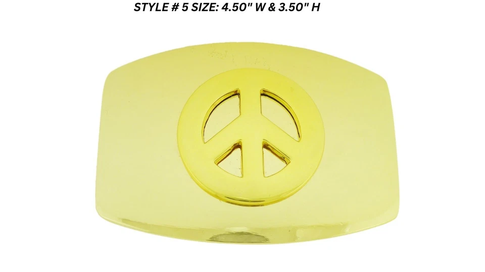 Signo de la Paz Cinturón Hebilla Símbolo Paloma Paz-Amante-Guardián Metal Dorado Nuevo Hombres Mujeres Foto 2 de 4