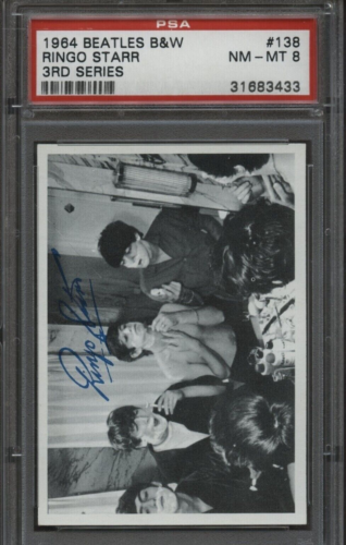 1964 Topps Beatles B&W #138 Ringo Starr 3rd Series THE BEATLES / PSA 8 - Picture 1 of 2