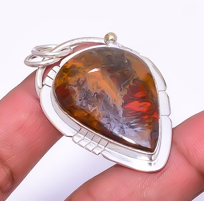 Teepee Canyon Agate 925 Sterling Silver Jewelry Pendant 1.95'' P1821-39