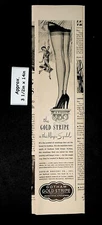 1949 Gotham Gold Stripe Beautiful Stockings Legs on a Pedestal Print Ad 43501
