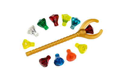  NEW! Lego Weapon Pharoah Quest Gold Staff with 11 Jewels diamonds rubys