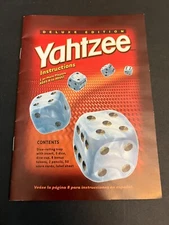 Yahtzee Deluxe Edition Instructions Manual Booklet Replacement Game Part 2004