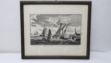 Bild Stahlstich ? Kupferstich ? P. SCHENK Gaffel Schute Hafen Harlingen Holland