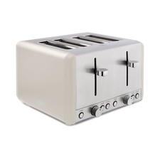 Tower T20051MSH Cavaletto 4-Slice Toaster with Defrost/Reheat, 1800W, Latte