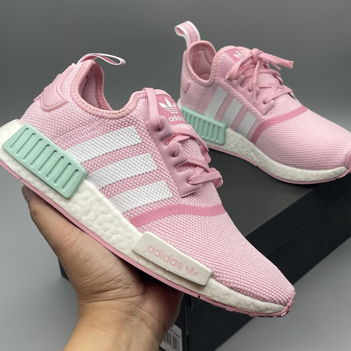 Adidas Girls NMD Sneaker Shoes Size 6 Youth (7.5 Women) Pink Mint FX5029 New | eBay