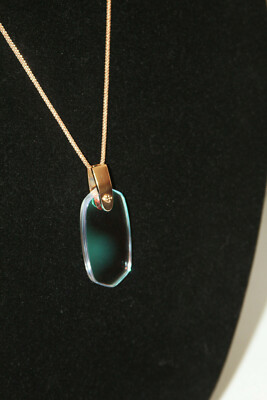 Kendra Scott Inez Necklace Rose Gold Iridescent Dichroic Glass #245