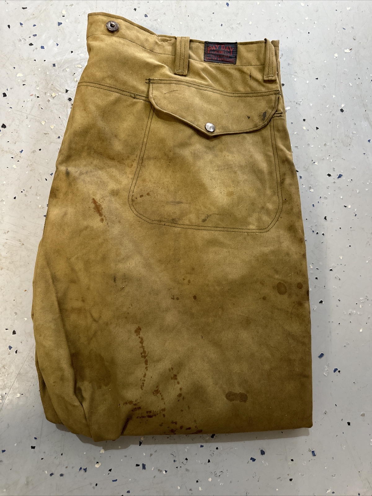 VINTAGE 1930'S PAY DAY JC PENNEY Water Repellant Canvas Tin Work Pants