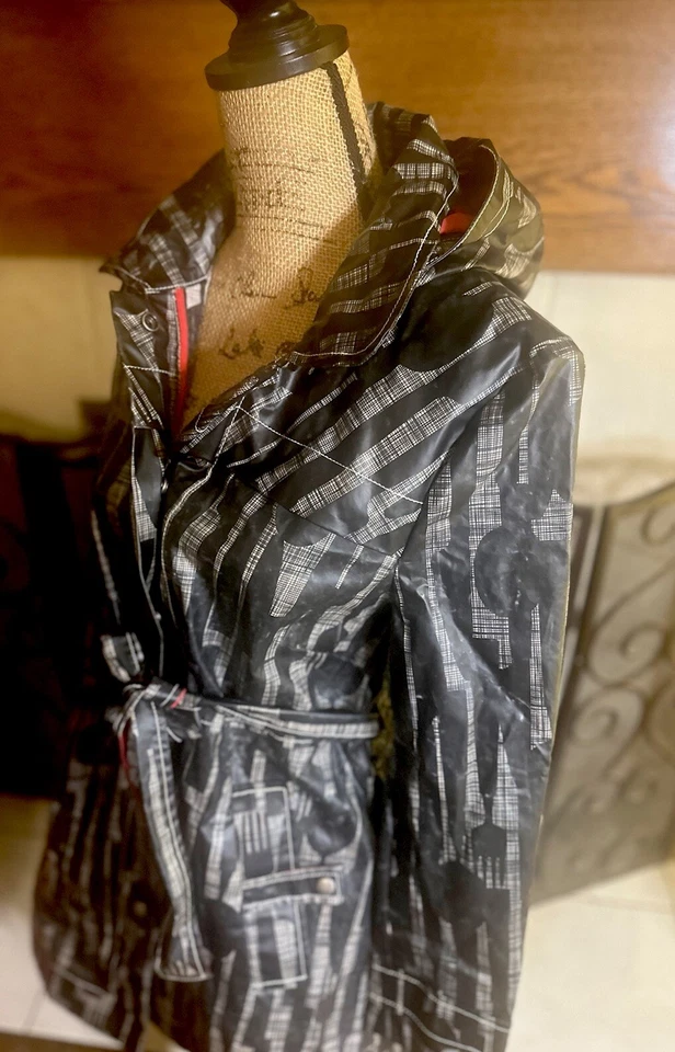 Gabardina Orla Kiely PVC con cinturón y capucha RARA Foto 2 de 4