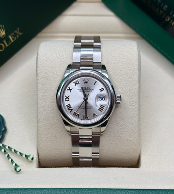 Rolex Lady-Datejust NEW 2026 Silver Roman Dial Stainless Steel Smooth Oyster