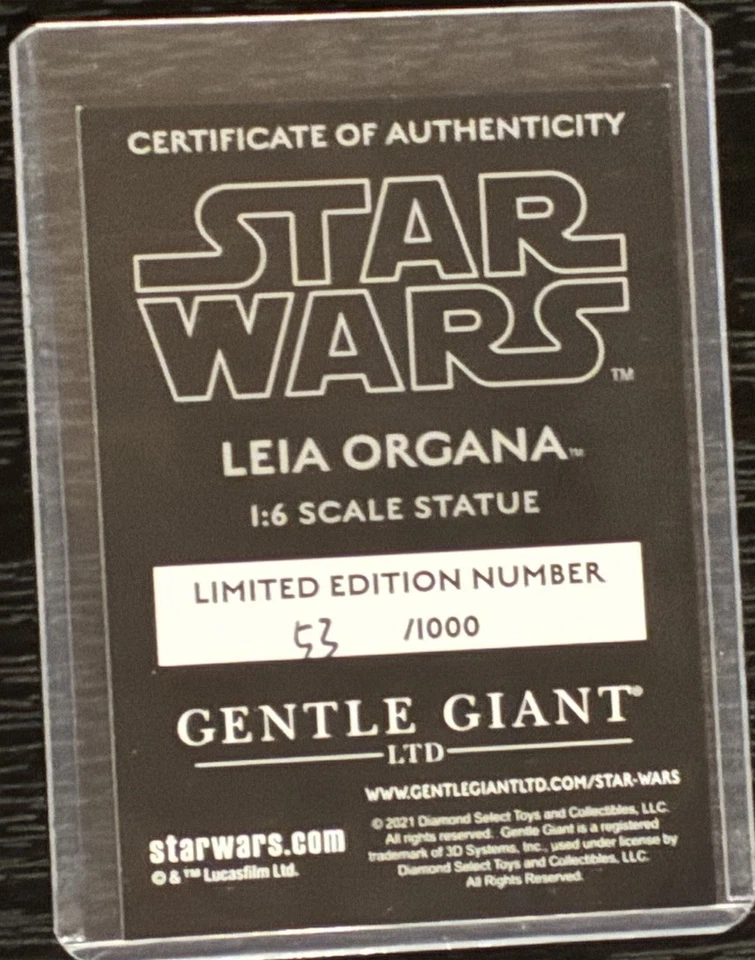 Gentle Giant Star Wars Princess Leia #53 / 1000 - Image 2 of 4