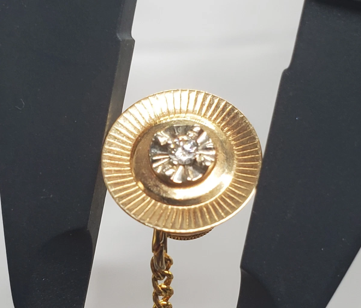 Diamond Gold Tie Clasps & Tacks for Men for sale | eBay