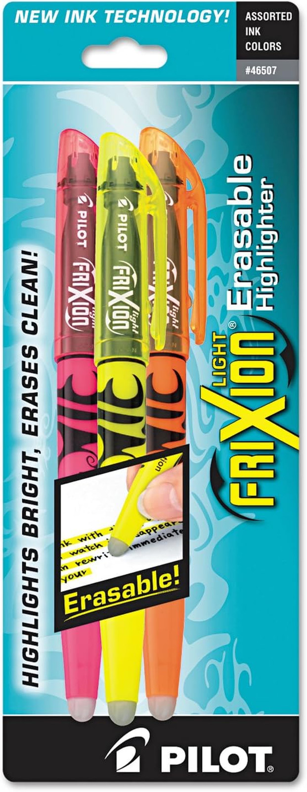Frixion Light Pastel Erasable Highlighters, Chisel Tip, Pack
