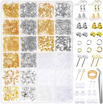 Anezus Earring Making Kit with Earring Hooks Findings, Earring Backs Posts, Jump