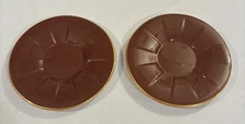 New! L'Objet Smooth Chocolate Saucers 6 1/2” Set Of 2