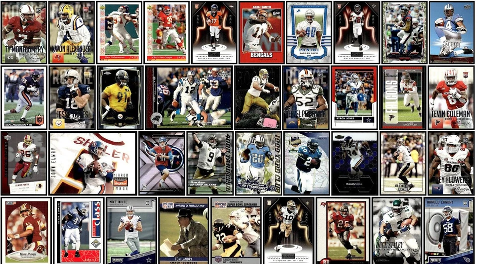 Lote mixto de 98 tarjetas deportivas de fútbol americano 1983-2020 Detroit Lions Foto 2 de 4
