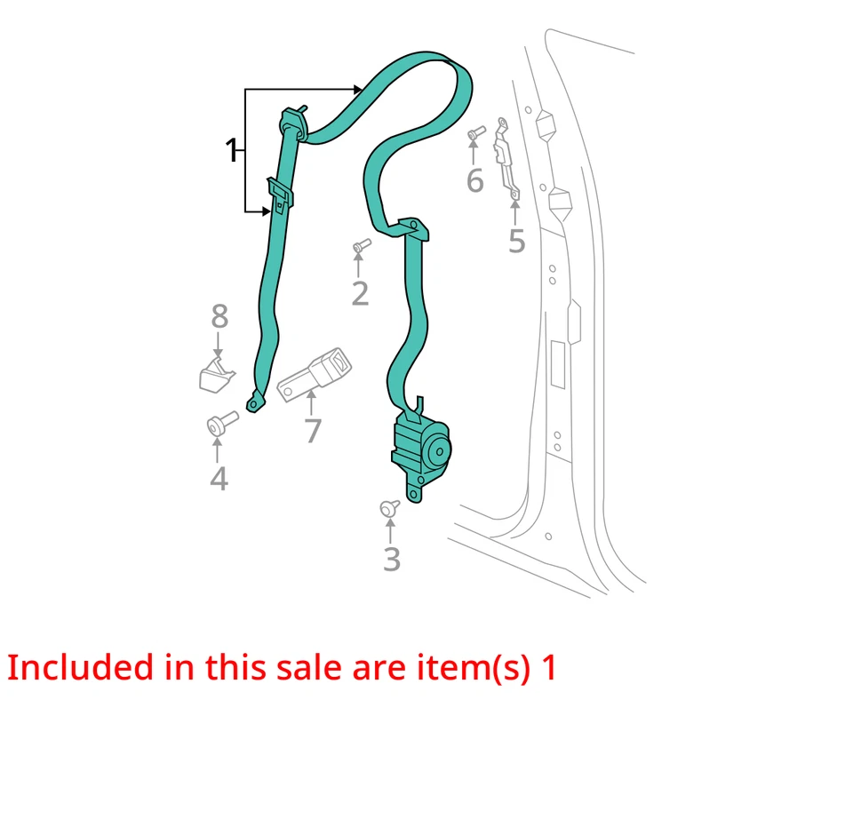 Cinturón de seguridad delantero cubo asiento pasajero retractor se adapta 04-09 DURANGO 1539663 Foto 3 de 4