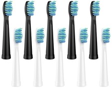 10 Pack Electric Toothbrush Replacement 1 Count Pack of 10 , White  Black