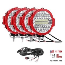 LED Off Road Driving Lights 7 Inch Round Tractor LED Lights Pods 201W 12V Red-4