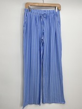Eberjey Womens PJ Set Nordic Stripes Blue/Ivory Size S Mid Rise Straight Leg
