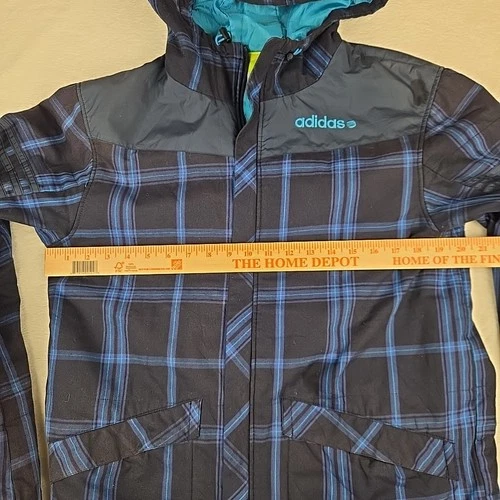Vintage adidas Neo Label Tartan Jacket Size L/XL Blue Tartan Winter Coat image 6