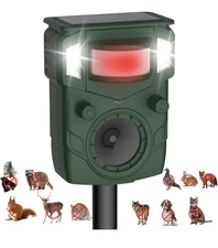 Solar Powered Ultrasonic Animal Repellant, Motion Activated, Waterproof