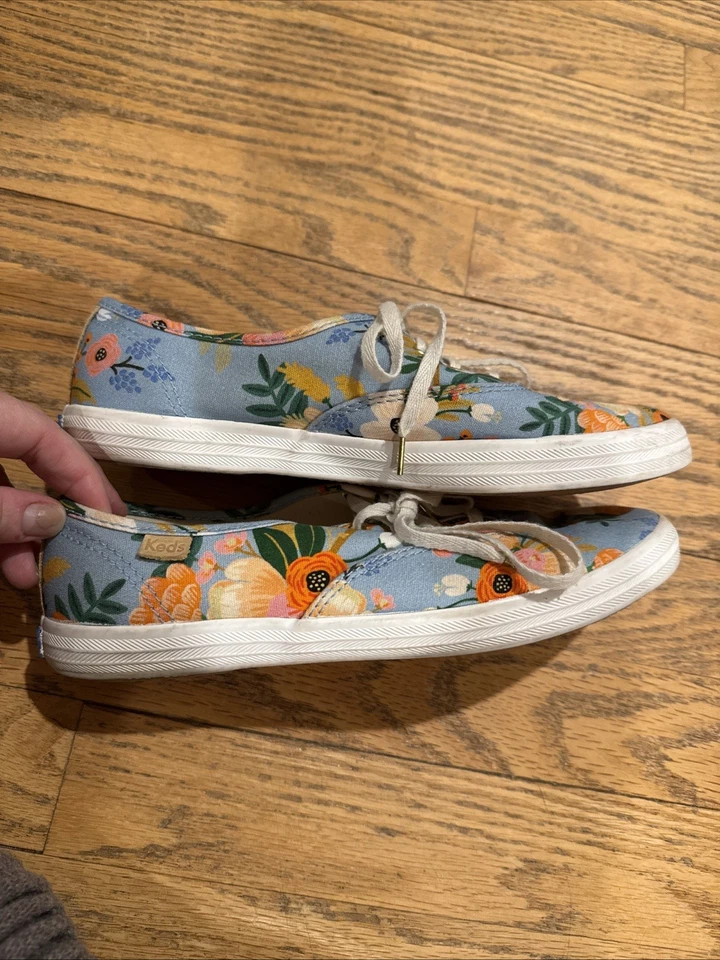 Mujer Keds x Rifle Paper Co Azul Floral Informal Cómodo Tenis Zapatos Talla 7 M Foto 4 de 4