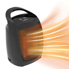 Small Portable Space Heater for Indoor Use - 1500W/750W Safe and Quiet Cerami...