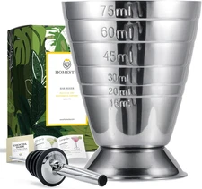Stainless Steel Measuring Cup, 2.5 Oz, 75 Ml, Cocktail Jiggers, Multi-Unit Measu