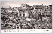 Antique Italy Postcard ROME Roman Forum Temple Antonino Faustina 1900s