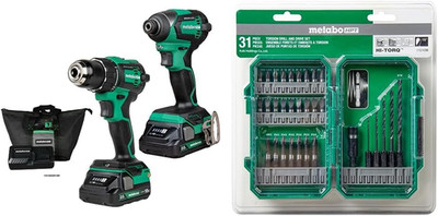18V Multivolt Cordless Brushless Drill & Impact Driver Combo Kit + 31-Piece Bit