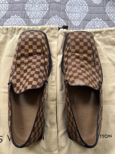 Lois Vuitton Men’s Shoes Damier Calf Hair Rare Vintage Edition - Picture 1 of 16