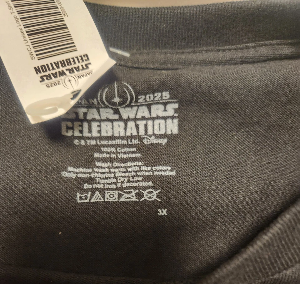 Star Wars Celebration Japan 2025 SWCJ Logo T-Shirt Size 3XL AUTHENTIC - Image 3 of 3