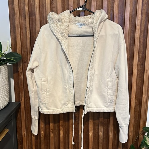 Standard James Perse Zip Front Bone Off White Hoodie. Size 2/ Med - Picture 2 of 10