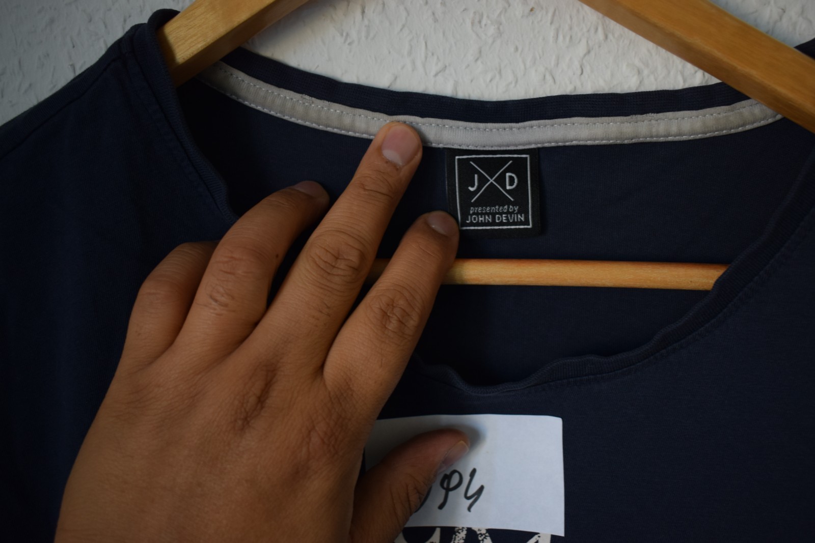 John Devin "Handcrafted Premium Clothing" Navy Graphic T-Shirt image 5