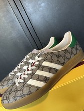 Gucci X Adidas Men’s Brown GG Leather Gazelle’s Size 15UK/16US