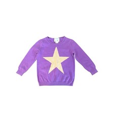 J Crew CrewCuts Purple Star Knit Cotton Sweater - Kids Size 3