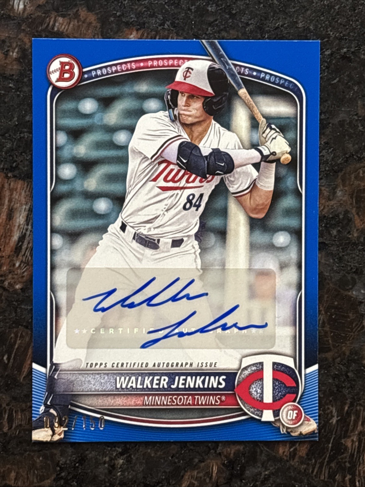 2025 Bowman Paper Prospect Auto Blue 92/150 Walker Jenkins #BPA-WJ Auto